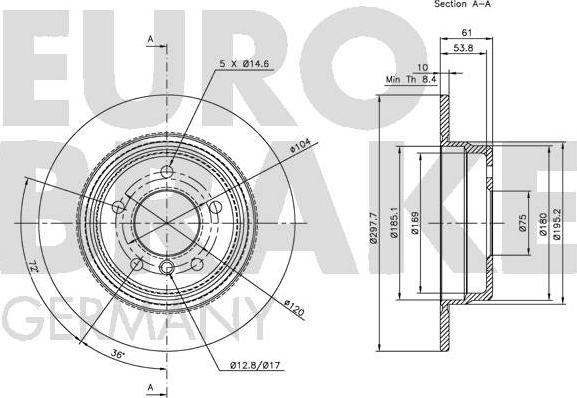 Eurobrake 5815201537 - Тормозной диск unicars.by