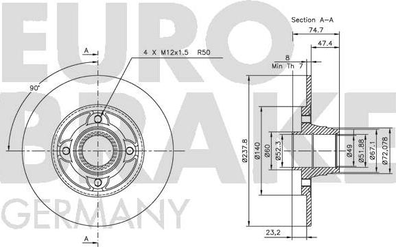 Eurobrake 5815203917 - Тормозной диск unicars.by