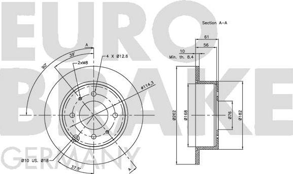 Eurobrake 5815203412 - Тормозной диск unicars.by