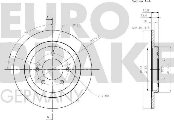 Eurobrake 5815203541 - Тормозной диск unicars.by