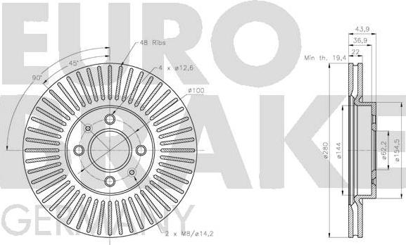 Eurobrake 5815203536 - Тормозной диск unicars.by