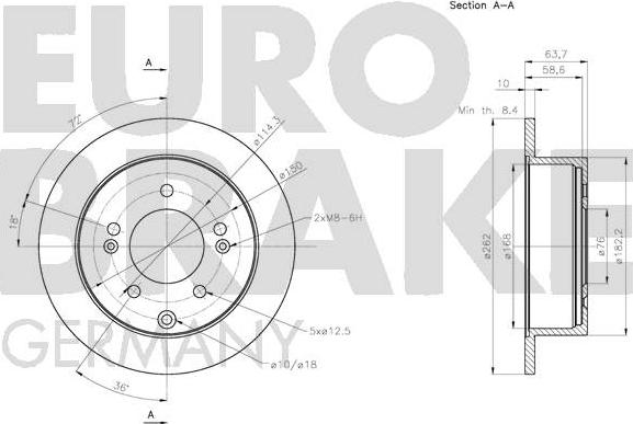 Eurobrake 5815203531 - Тормозной диск unicars.by