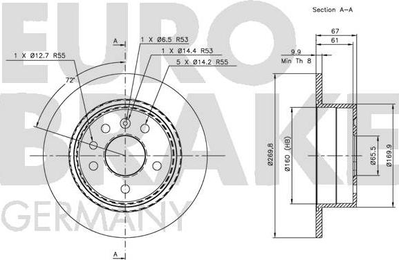 Eurobrake 5815203610 - Тормозной диск unicars.by