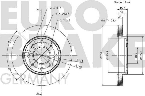 Eurobrake 5815203025 - Тормозной диск unicars.by