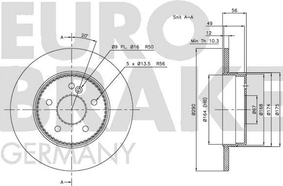 Eurobrake 5815203340 - Тормозной диск unicars.by