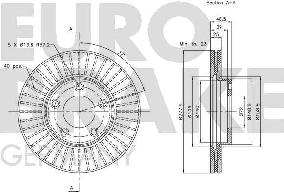 Eurobrake 5815203251 - Тормозной диск unicars.by