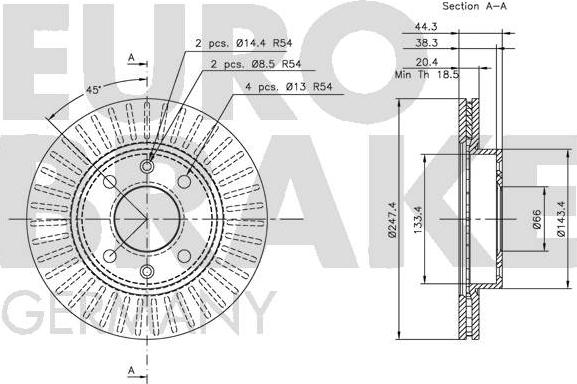 Eurobrake 5815203712 - Тормозной диск unicars.by