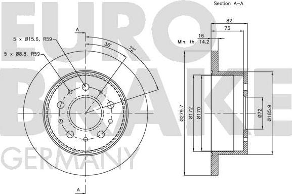 Eurobrake 5815203731 - Тормозной диск unicars.by