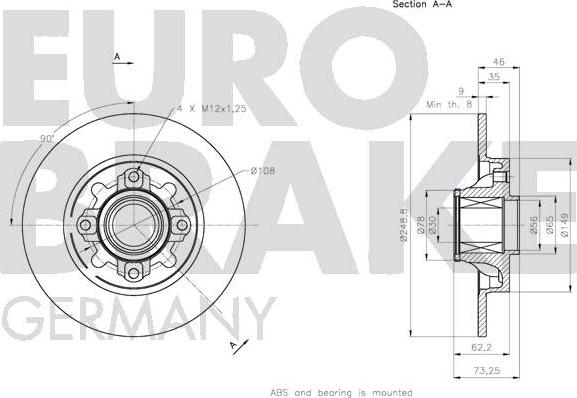 Eurobrake 5815203738 - Тормозной диск unicars.by