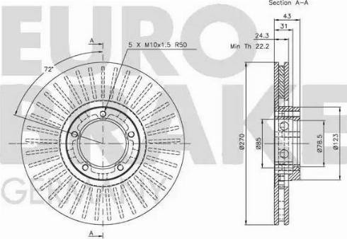 Eurobrake 5815202532 - Тормозной диск unicars.by