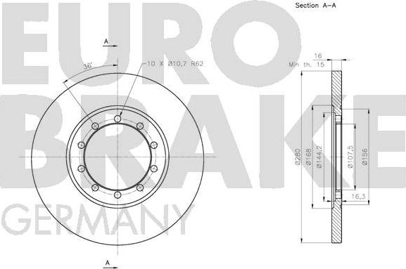 Eurobrake 5815202577 - Тормозной диск unicars.by