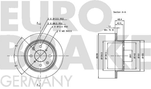 Eurobrake 5815202613 - Тормозной диск unicars.by