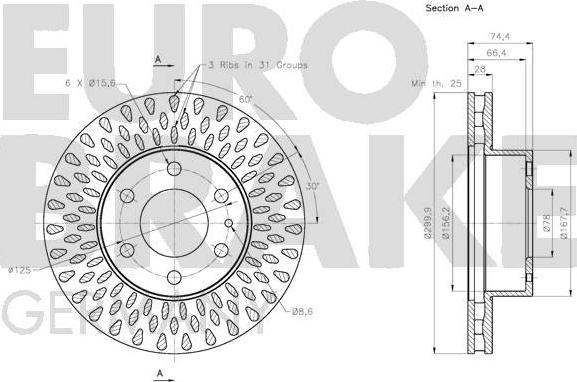 Eurobrake 5815202356 - Тормозной диск unicars.by