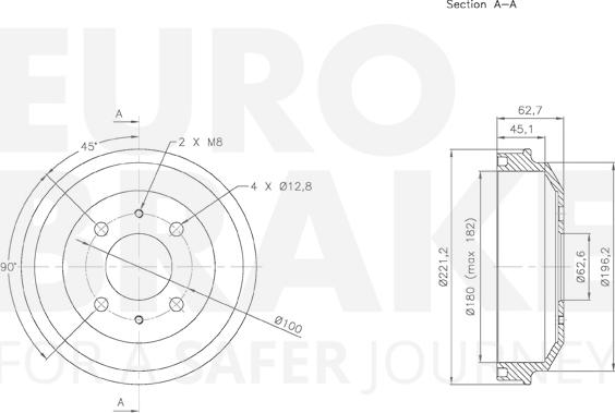 Eurobrake 5825253409 - Тормозной барабан unicars.by