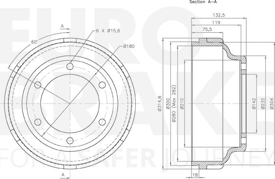 Eurobrake 5825262512 - Тормозной барабан unicars.by