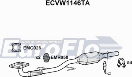 EuroFlo ECVW1146TA - Катализатор unicars.by