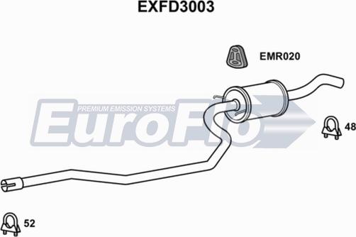 EuroFlo EXFD3003 - Средний глушитель выхлопных газов unicars.by