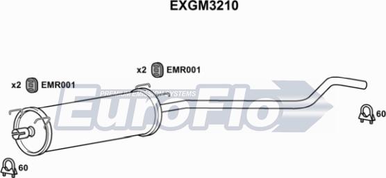 EuroFlo EXGM3210 - Средний глушитель выхлопных газов unicars.by