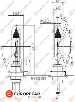 EUROREPAR 1616431480 - Лампа накаливания, фара дальнего света unicars.by