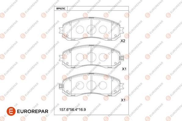 EUROREPAR 1681245480 - Тормозные колодки, дисковые, комплект unicars.by