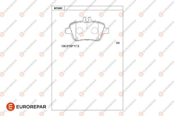 EUROREPAR 1681243380 - Тормозные колодки, дисковые, комплект unicars.by