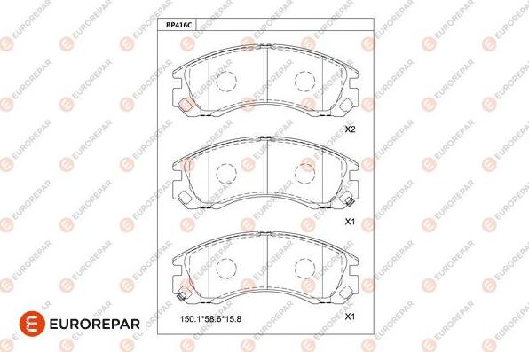 EUROREPAR 1681242980 - Тормозные колодки, дисковые, комплект unicars.by