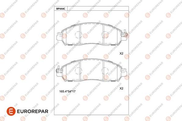 EUROREPAR 1681242880 - Тормозные колодки, дисковые, комплект unicars.by