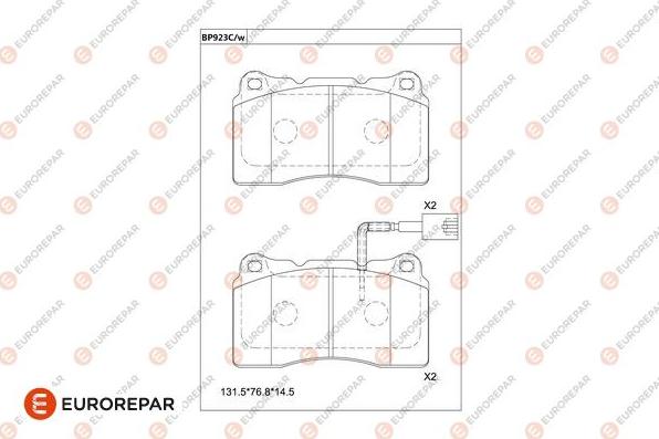 EUROREPAR 1681259480 - Тормозные колодки, дисковые, комплект unicars.by