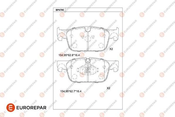 EUROREPAR 1681256780 - Тормозные колодки, дисковые, комплект unicars.by