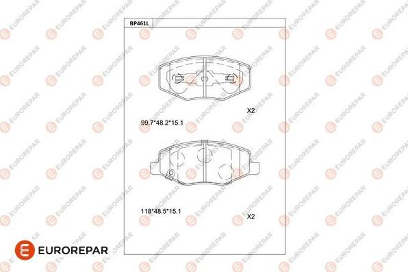 EUROREPAR 1681250880 - Тормозные колодки, дисковые, комплект unicars.by