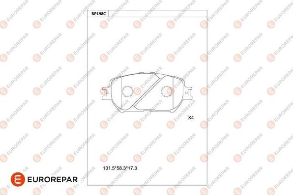 EUROREPAR 1681251780 - Тормозные колодки, дисковые, комплект unicars.by