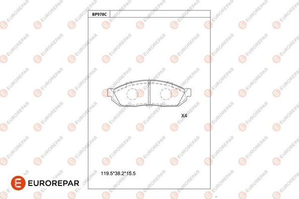 EUROREPAR 1681268480 - Тормозные колодки, дисковые, комплект unicars.by