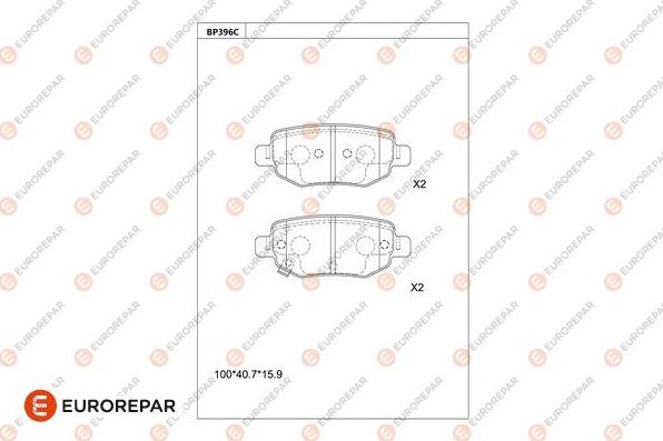 EUROREPAR 1681219280 - Тормозные колодки, дисковые, комплект unicars.by