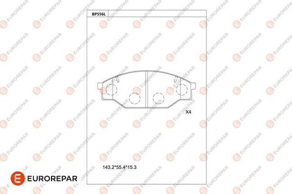 EUROREPAR 1681210880 - Тормозные колодки, дисковые, комплект unicars.by