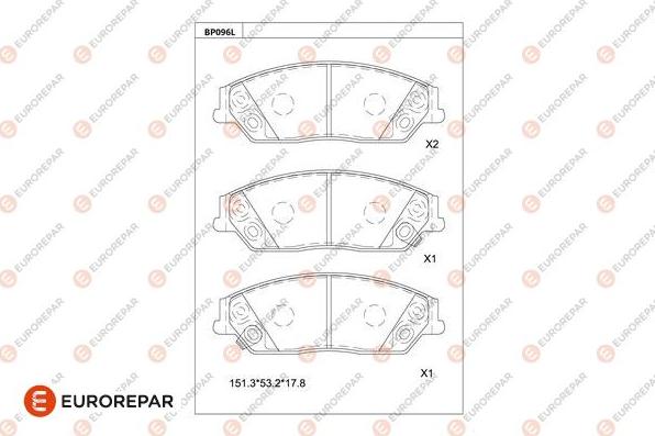 EUROREPAR 1681211080 - Тормозные колодки, дисковые, комплект unicars.by