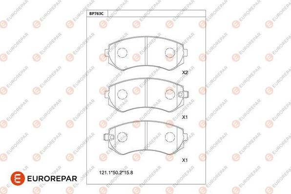 EUROREPAR 1681284580 - Тормозные колодки, дисковые, комплект unicars.by