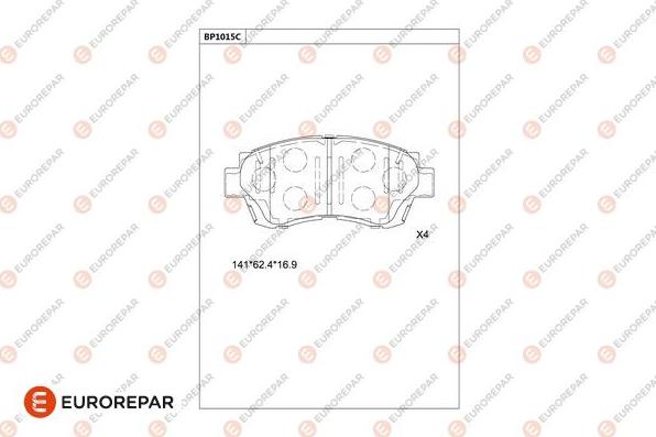 EUROREPAR 1681285080 - Тормозные колодки, дисковые, комплект unicars.by