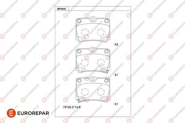 EUROREPAR 1681239880 - Тормозные колодки, дисковые, комплект unicars.by