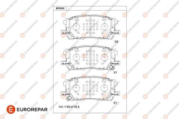 EUROREPAR 1681236680 - Тормозные колодки, дисковые, комплект unicars.by