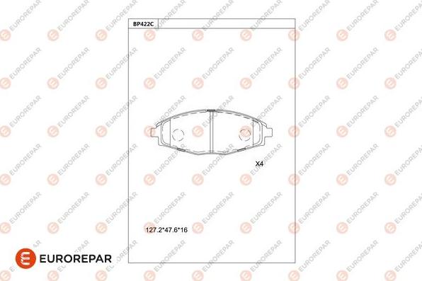 EUROREPAR 1681231580 - Тормозные колодки, дисковые, комплект unicars.by