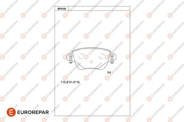 EUROREPAR 1681232480 - Тормозные колодки, дисковые, комплект unicars.by