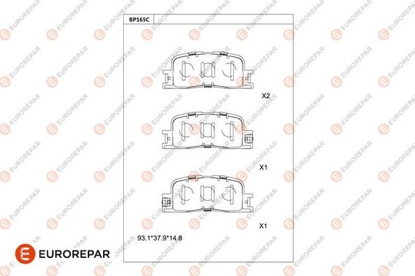 EUROREPAR 1681224580 - Тормозные колодки, дисковые, комплект unicars.by