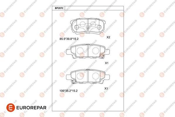 EUROREPAR 1681220880 - Тормозные колодки, дисковые, комплект unicars.by