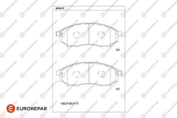 EUROREPAR 1681221680 - Тормозные колодки, дисковые, комплект unicars.by