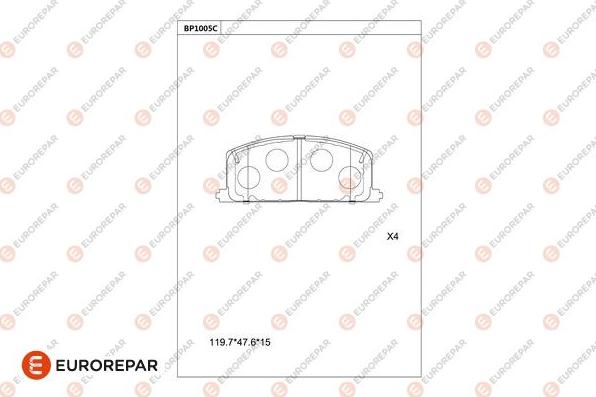 EUROREPAR 1681278380 - Тормозные колодки, дисковые, комплект unicars.by