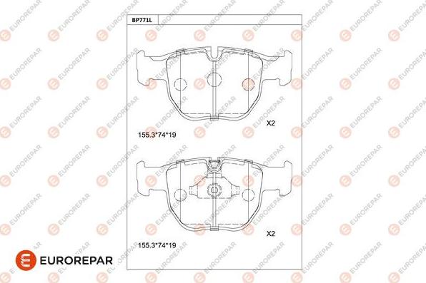 EUROREPAR 1681272080 - Тормозные колодки, дисковые, комплект unicars.by