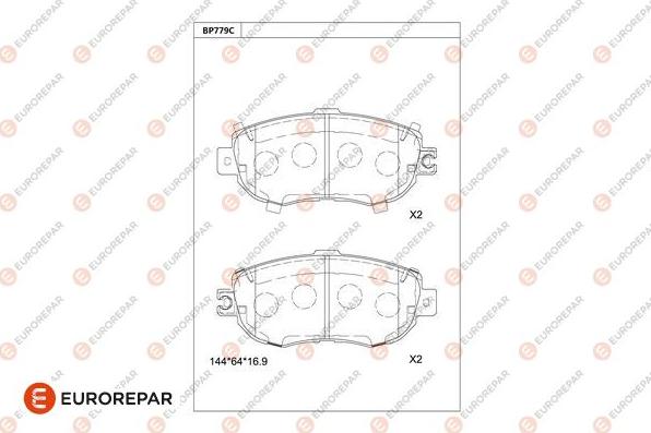 EUROREPAR 1681277480 - Тормозные колодки, дисковые, комплект unicars.by