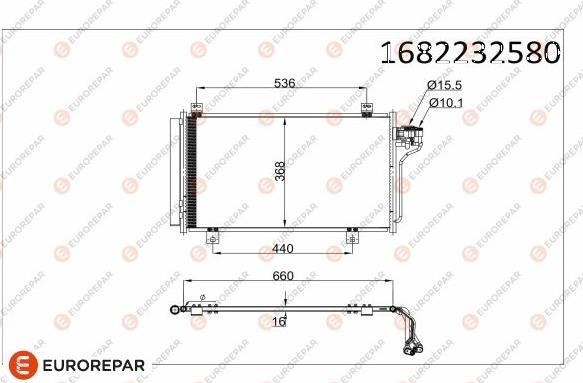 EUROREPAR 1682232580 - Конденсатор кондиционера unicars.by