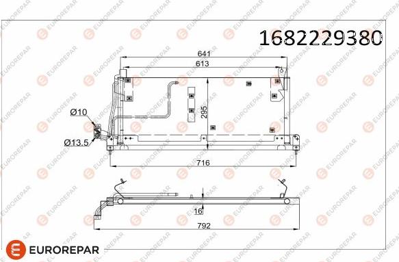 EUROREPAR 1682229380 - Конденсатор кондиционера unicars.by