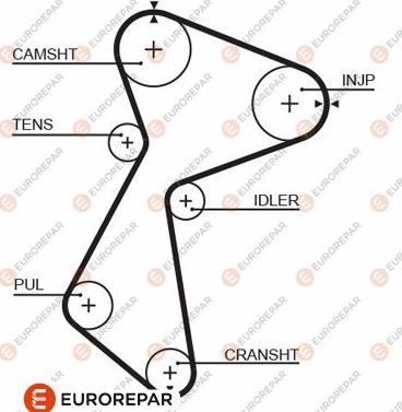 EUROREPAR 1633138580 - Зубчатый ремень ГРМ unicars.by